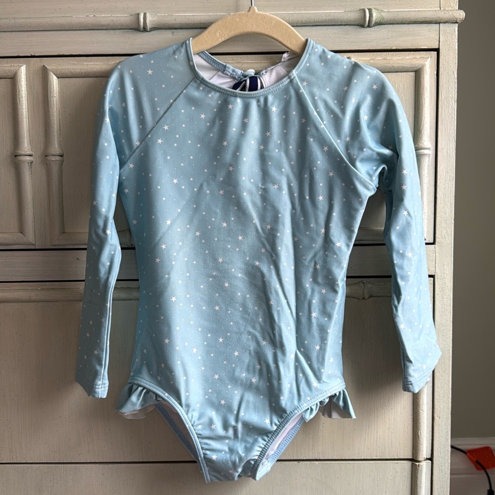 Minnow Long Sleeve Rashguard, Blue Stars